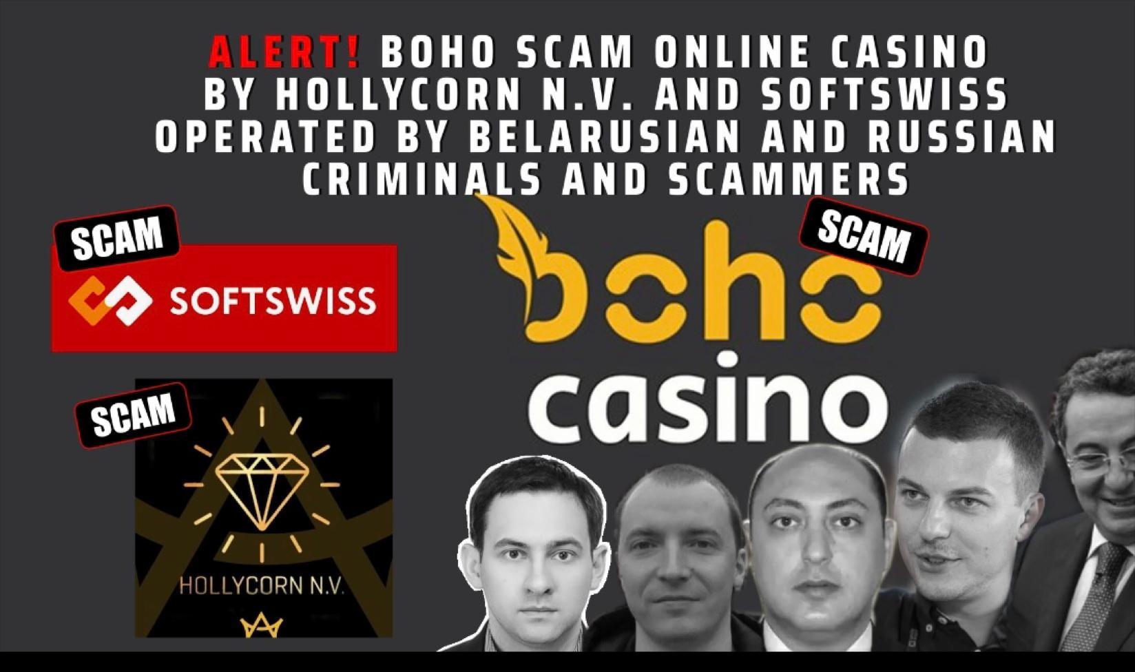 Fraud and Cybercrime by Hollycorn n.v. and Softswiss – Boho Casino Scam -online casino