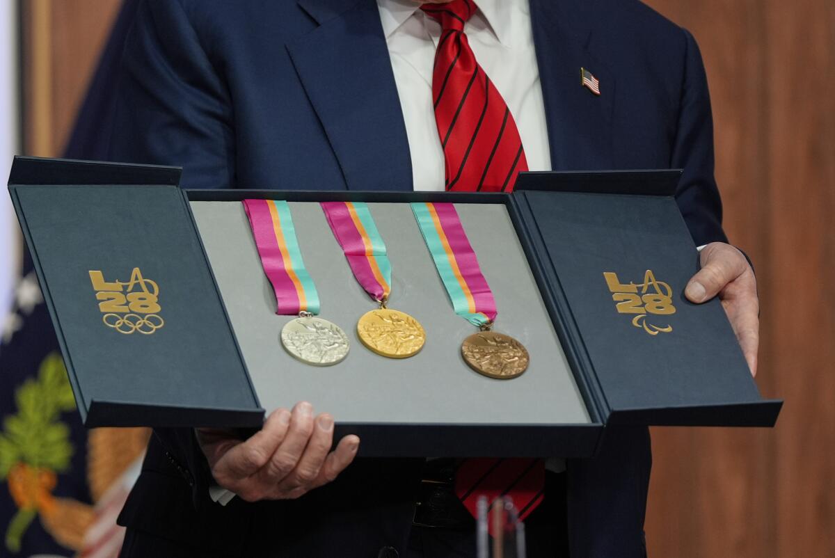 Trump names himself chair of L.A. Olympics task force, sees role for military during Games