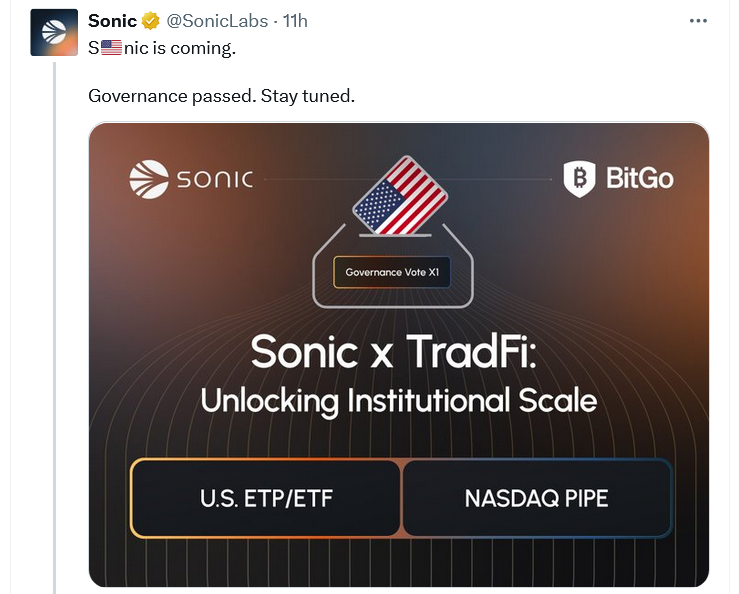 Sonic Labs gets greenlight for its $200M TradFi move
