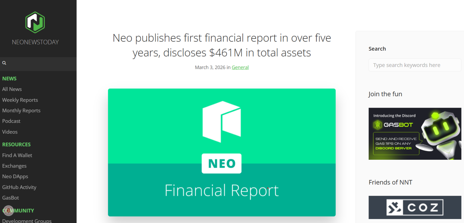 Neo co-founder proposes $461M treasury overhaul to end ‘trust me ...