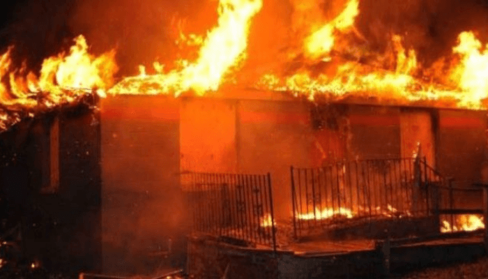 Four vehicles, properties worth millions of naira razed as fire ravages mechanic workshop, residential building in Oyo