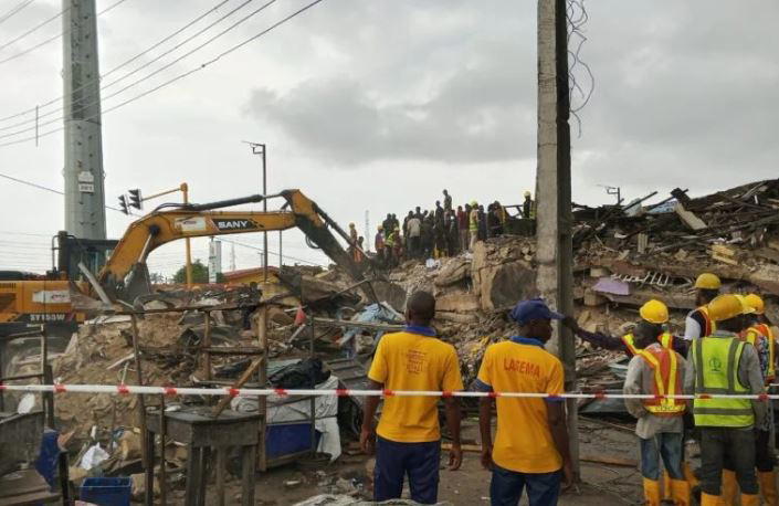Lagos building collapse: Nine bodies recovered, 27 rescued