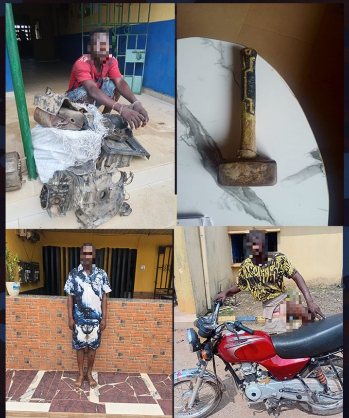 Ogun police arrest 3 suspects, recover motorcycle, generator parts